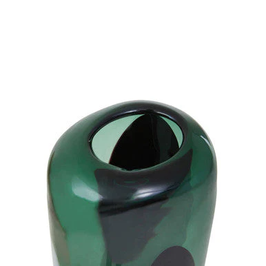 Hania Large Green Glass Vase with Abstract Pattern - Image 9