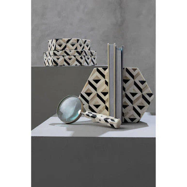 Harlo Ivory and Black Set of 2 Bookends - Image 3