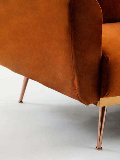 Burnt Orange Velvet Sofa Bed, Hatton - Image 12