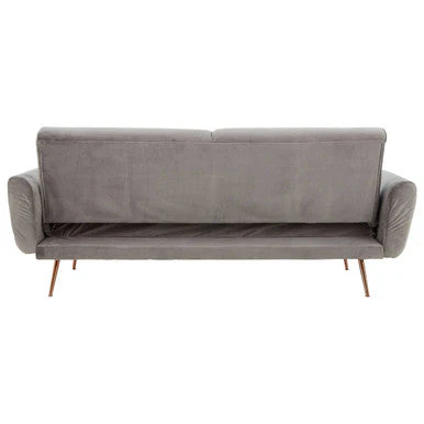 Grey Velvet Sofa Bed, Hatton - Image 6