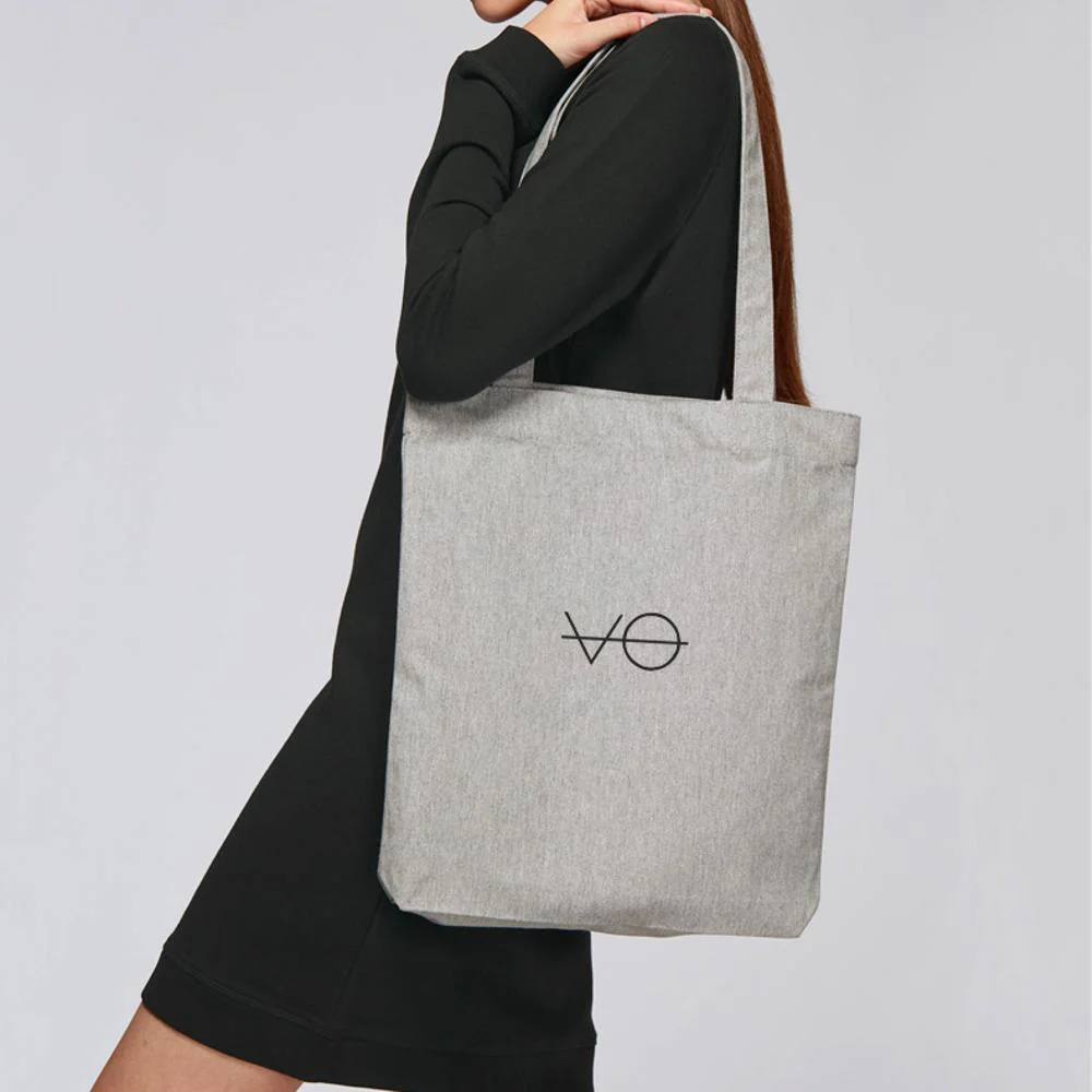 Heather Grey Organic Tote Bag, Vegan Gift - Image 2
