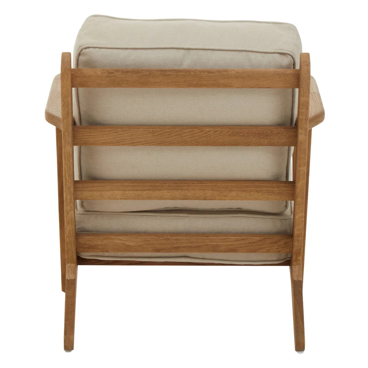 Hector Natural Linen and Oak Wood Armchair - Image 6