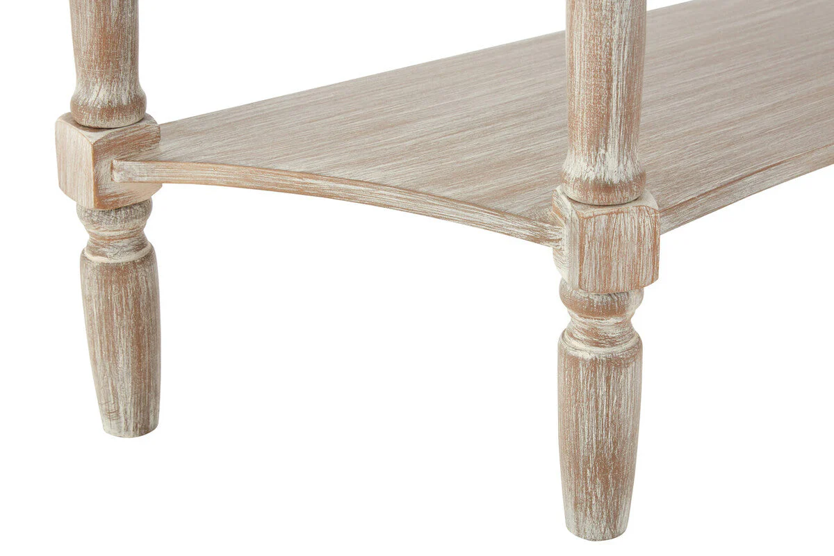 Grey Half Moon Pine Wood Console Table with 1 Drawer and 1 Lower Open Storage Shelf, Heritage - Image 9