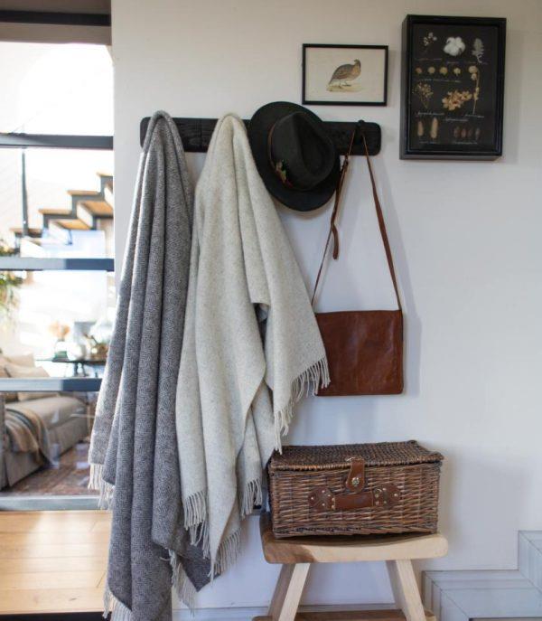 Herringbone Natural Undyed Pure Wool Throw - Ecru - Image 4