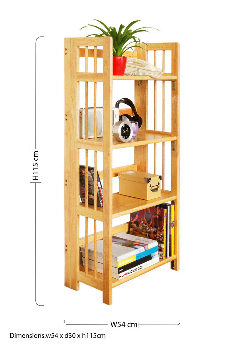 Heva 5 Tier Tropical Hevea Wood Shelf Unit - Image 4
