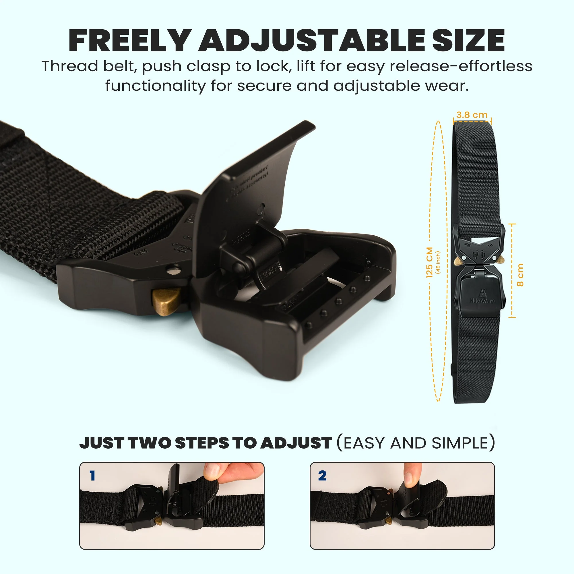 HikeWare Tactical Nylon Hiking Belt - Image 4