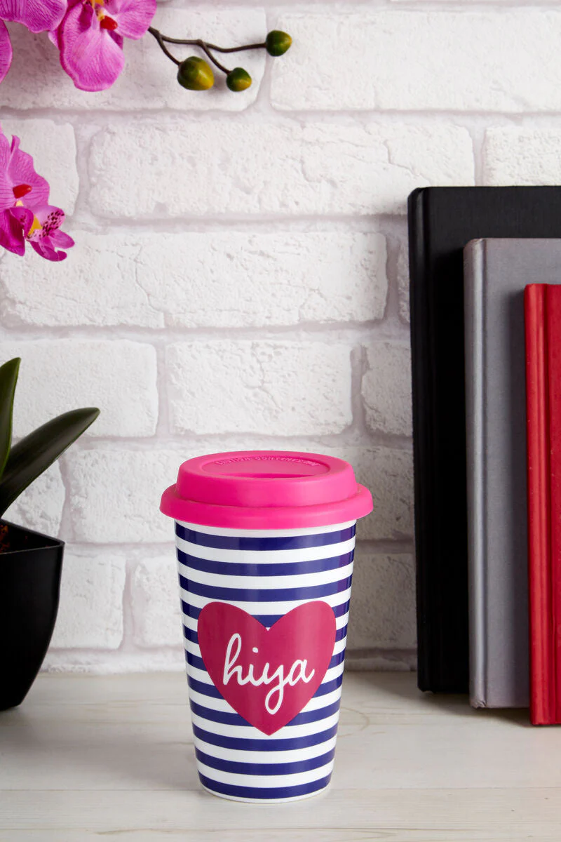 Taza Hiya Ceramic Travel Mug with Silicone Lid - Image 3