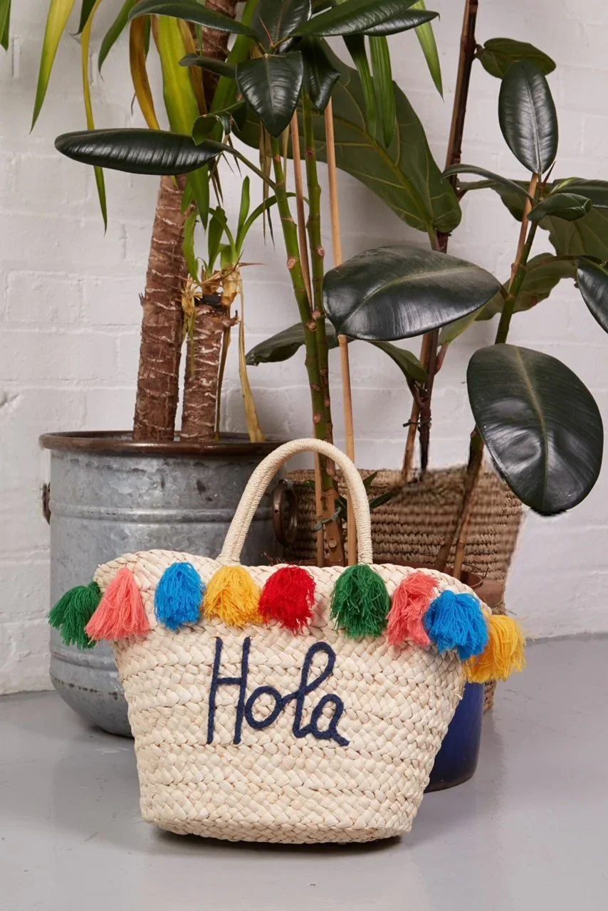 Hola Tassel Straw Bag - Image 2
