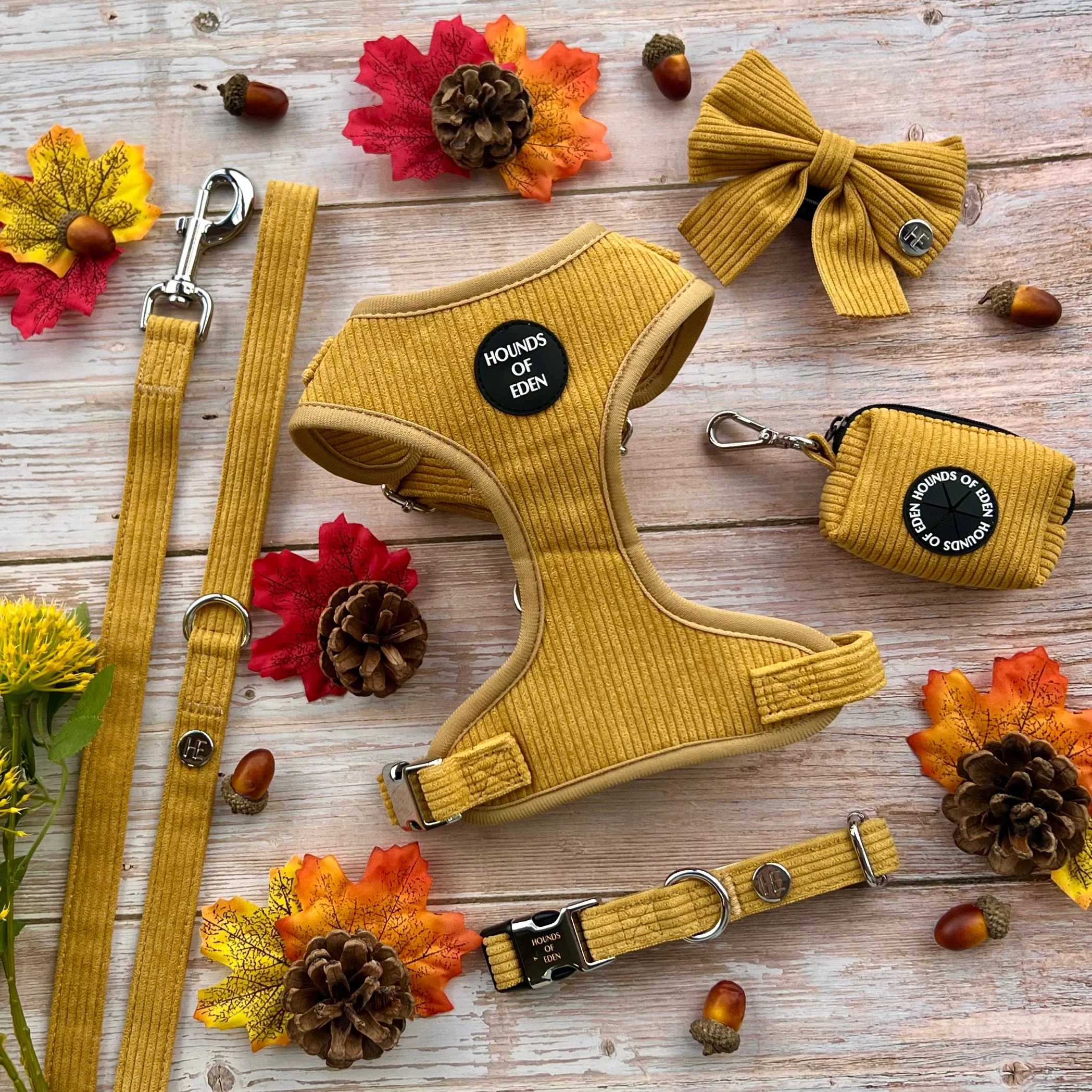 Mustard Yellow Corduroy Poop Bag/Treat Holder - Image 6