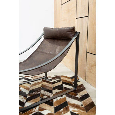 Hoxton Brown Leather Sling Chair - Image 10