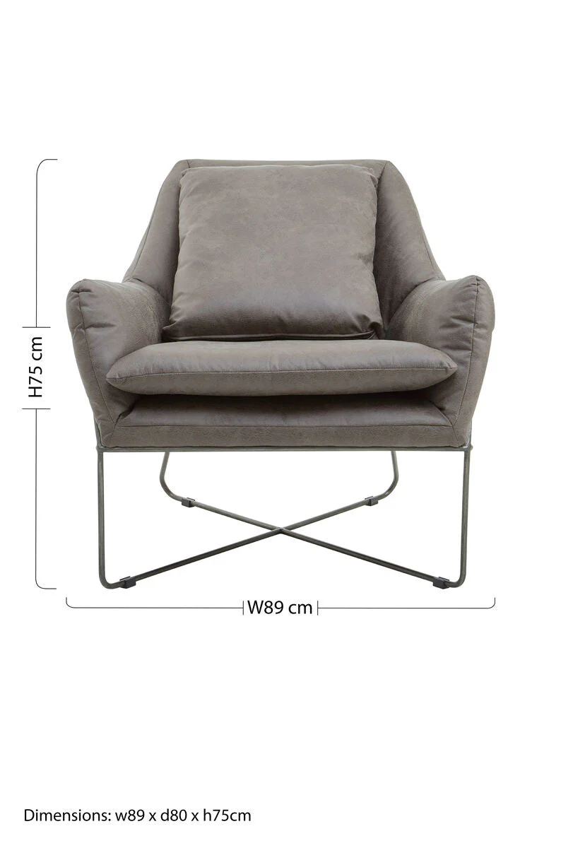 Hugo Grey faux leather Chair - Image 7