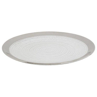 Ida Embossed Glass Coupe Side Plate with Silver Rim - Image 2