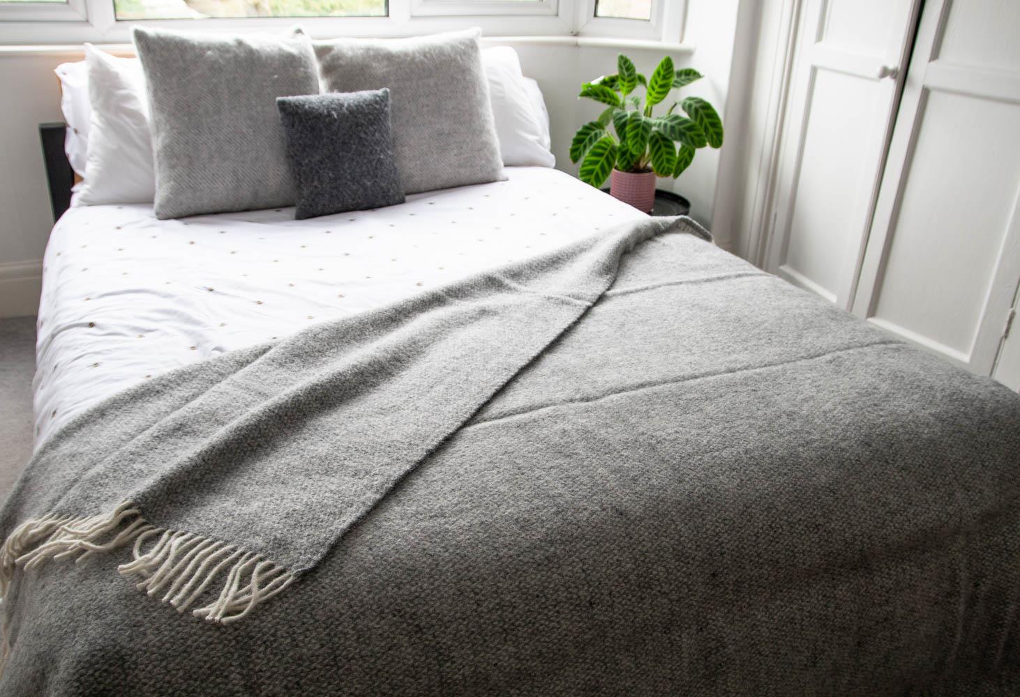 Illusion Pure New Wool Throw - Grey - Image 4