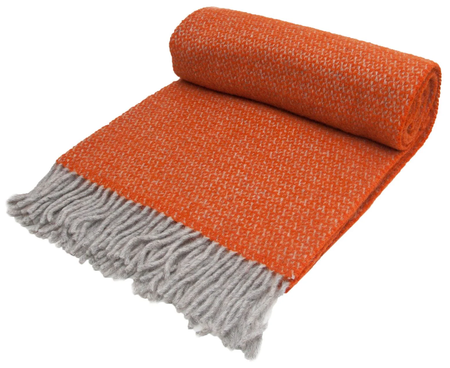 Illusion Pure New Wool Throw - Pumpkin - Image 7