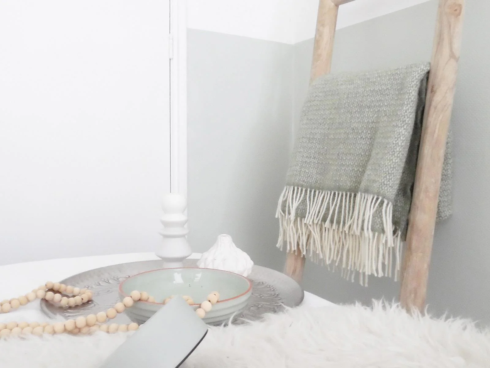 Illusion Pure New Wool Throw - Sage Green/Grey - Image 8