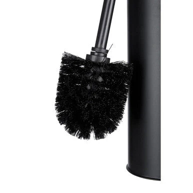 Indy Matt Black Square Design Toilet Brush Holder - Image 3