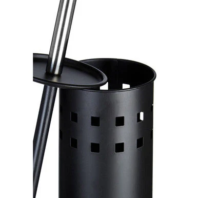 Indy Matt Black Square Design Toilet Brush Holder - Image 4