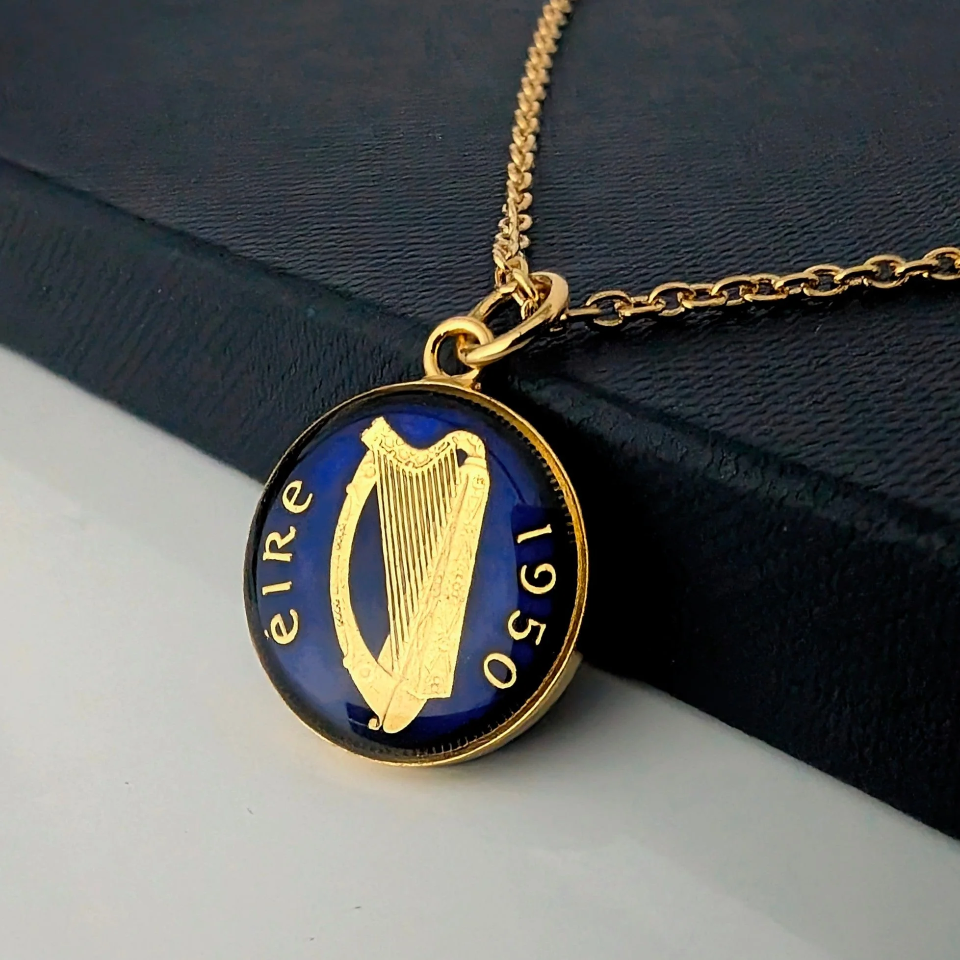 Irish Threepenny - Enamelled Coin Necklace - Image 4