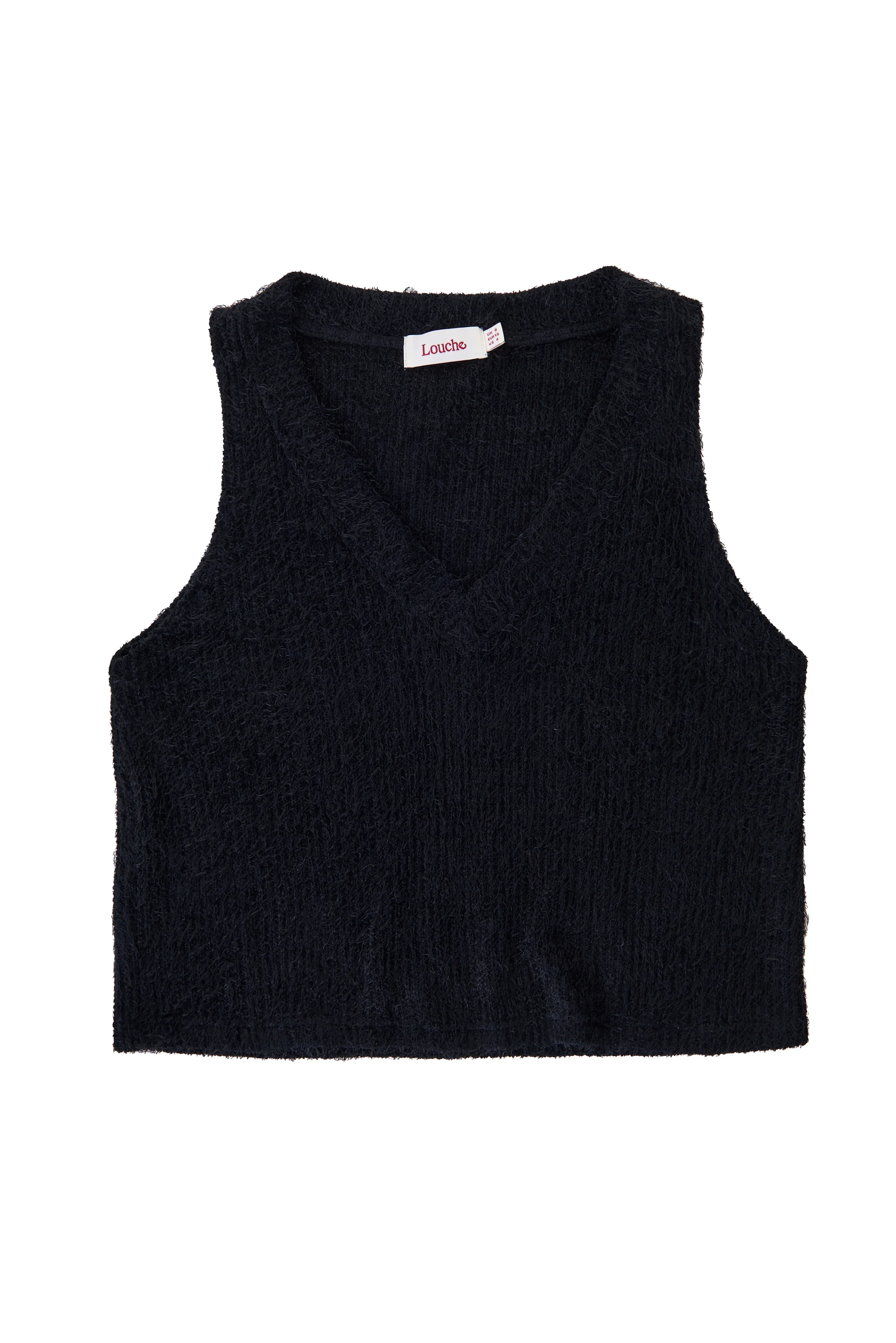 Isaac Eyelash V-Neck Tank Top - Black - Image 5