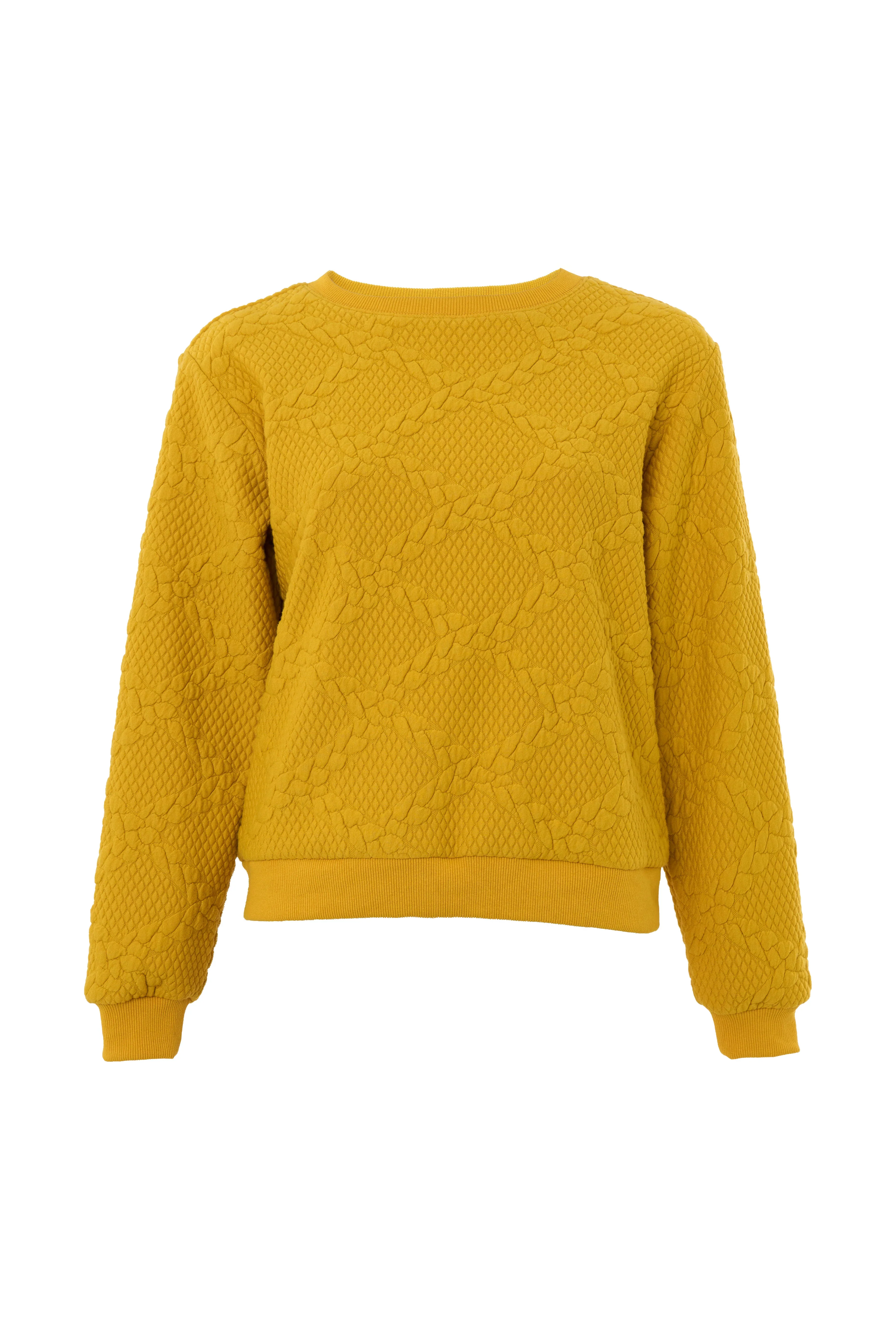 Jan Cable Quilt Sweatshirt - Mustard - Image 6