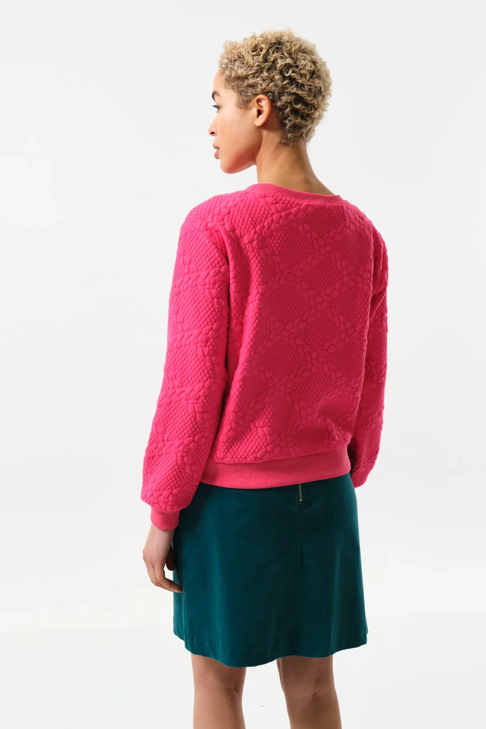 Jan Cable Quilt Sweatshirt - Pink - Image 2