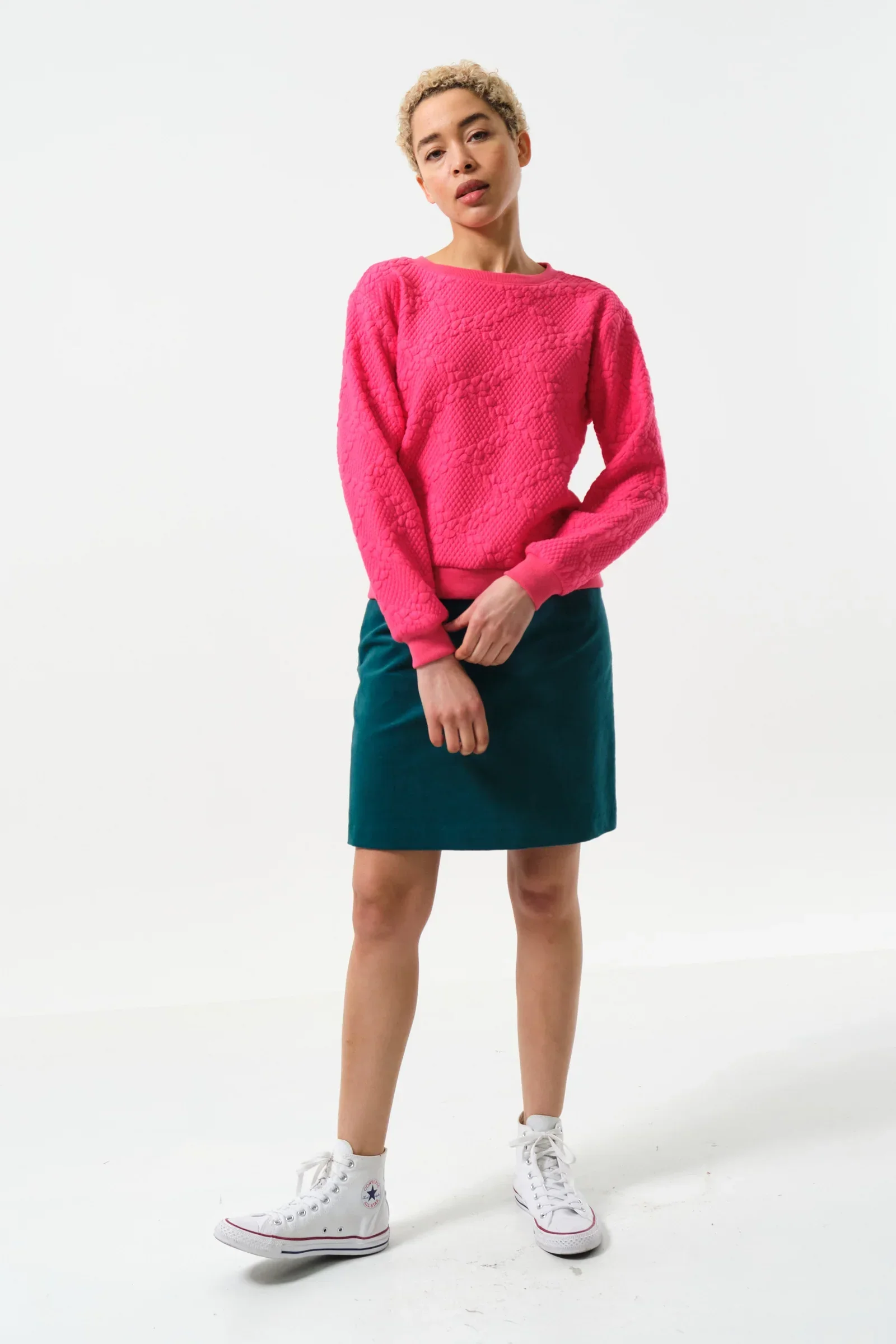 Jan Cable Quilt Sweatshirt - Pink - Image 5