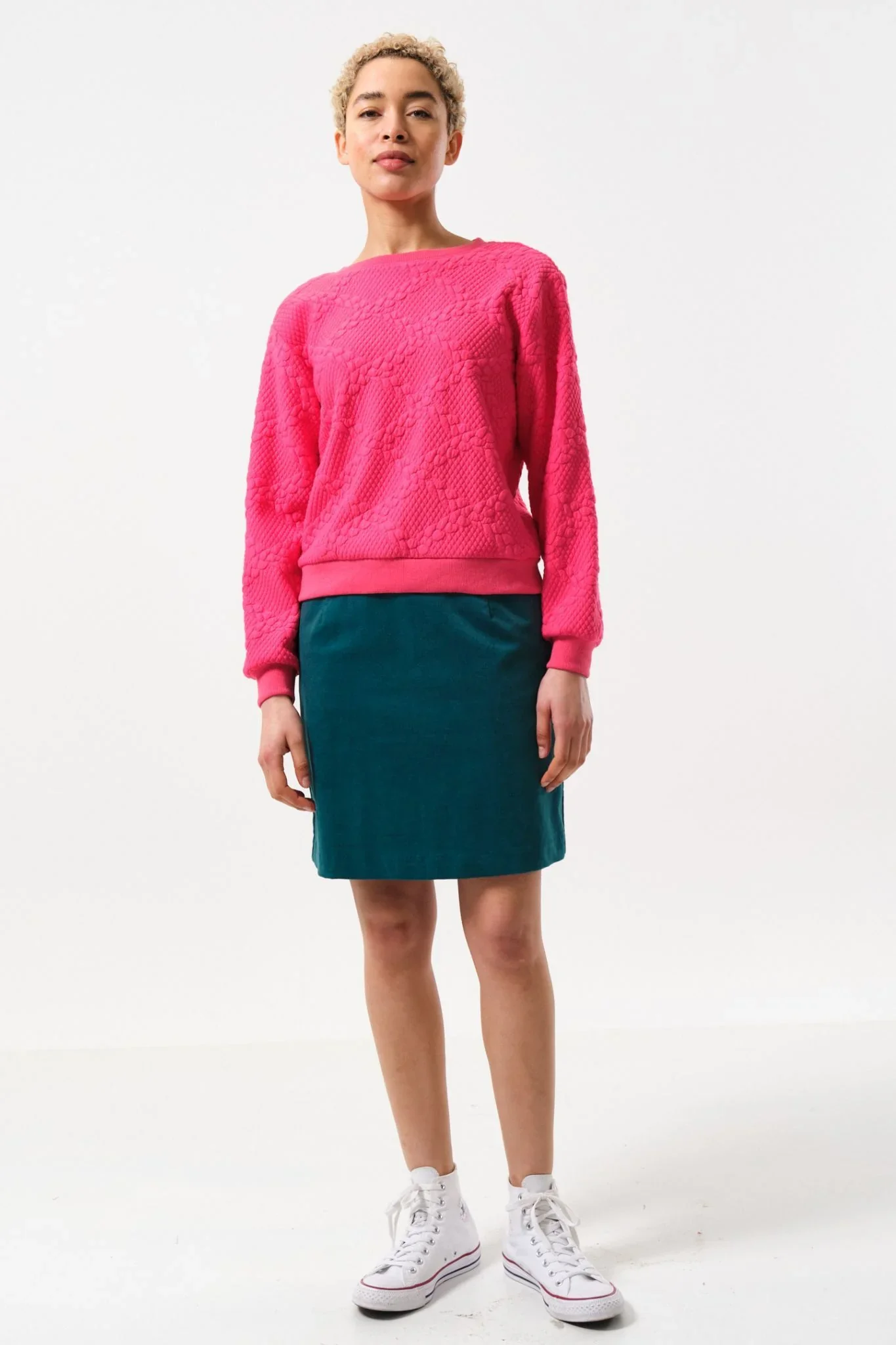 Jan Cable Quilt Sweatshirt - Pink - Image 6