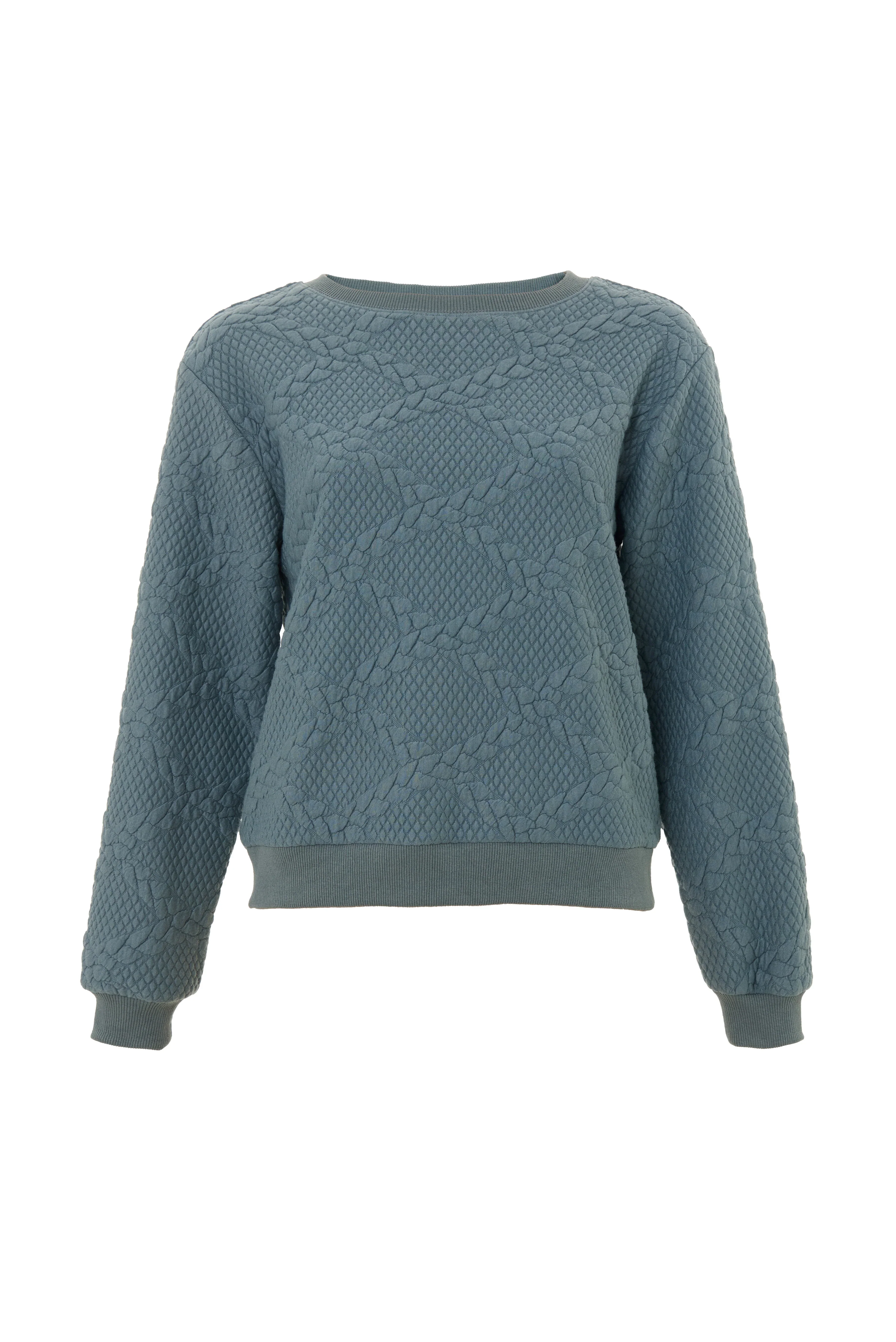 Jan Cable Quilt Sweatshirt - Teal - Image 6