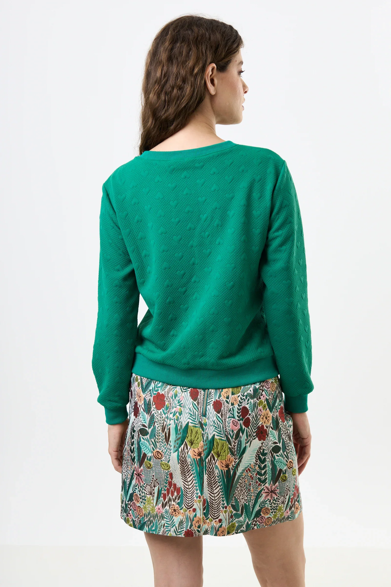Jan Heartfelt Quilted Sweatshirt - Green - Image 2