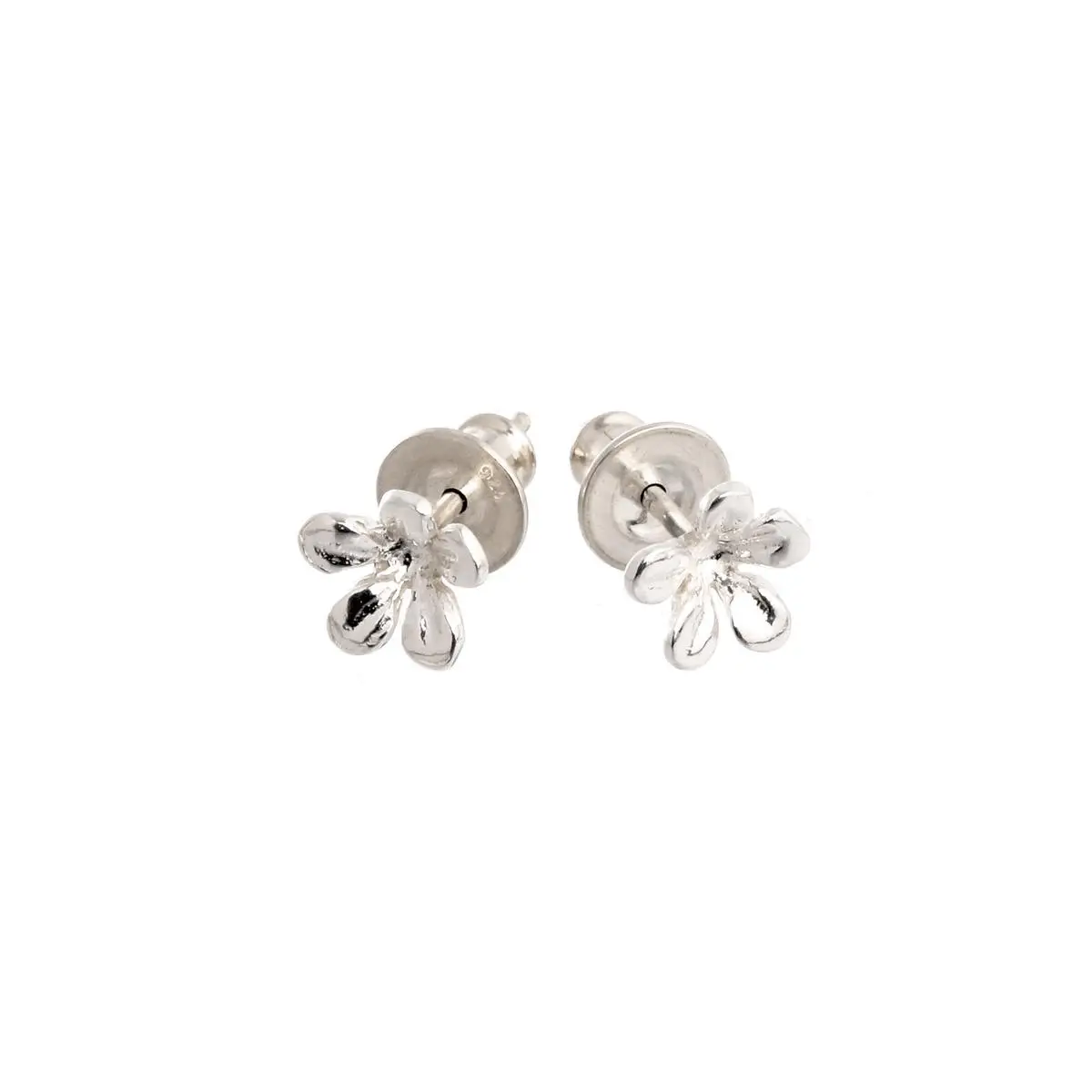 Jasmine Flower Silver Stud Earrings - Image 2