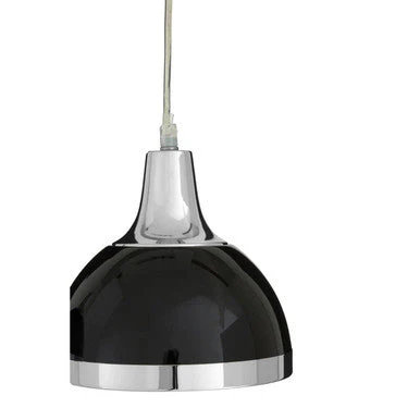 Jasper Black Shade And Chrome Pendant Light - Image 3