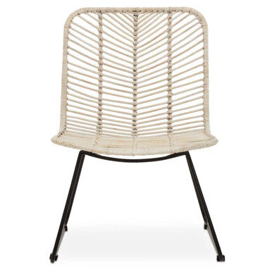 Java Natural Rattan Black Metal Chair - Image 2