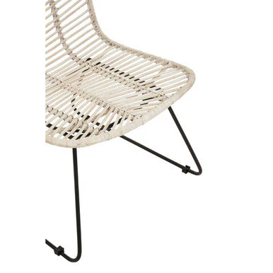 Java Natural Rattan Black Metal Chair - Image 8