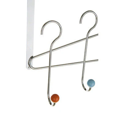 Jaxen Chrome 5 Hook Over Door Hanger With Multi Coloured Ceramic Balls - Image 2