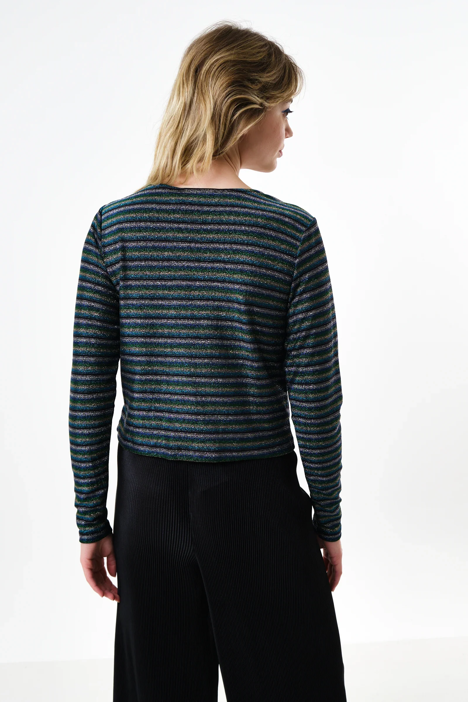 Jayda Sparkle Stripe Cardigan - Silver - Image 2