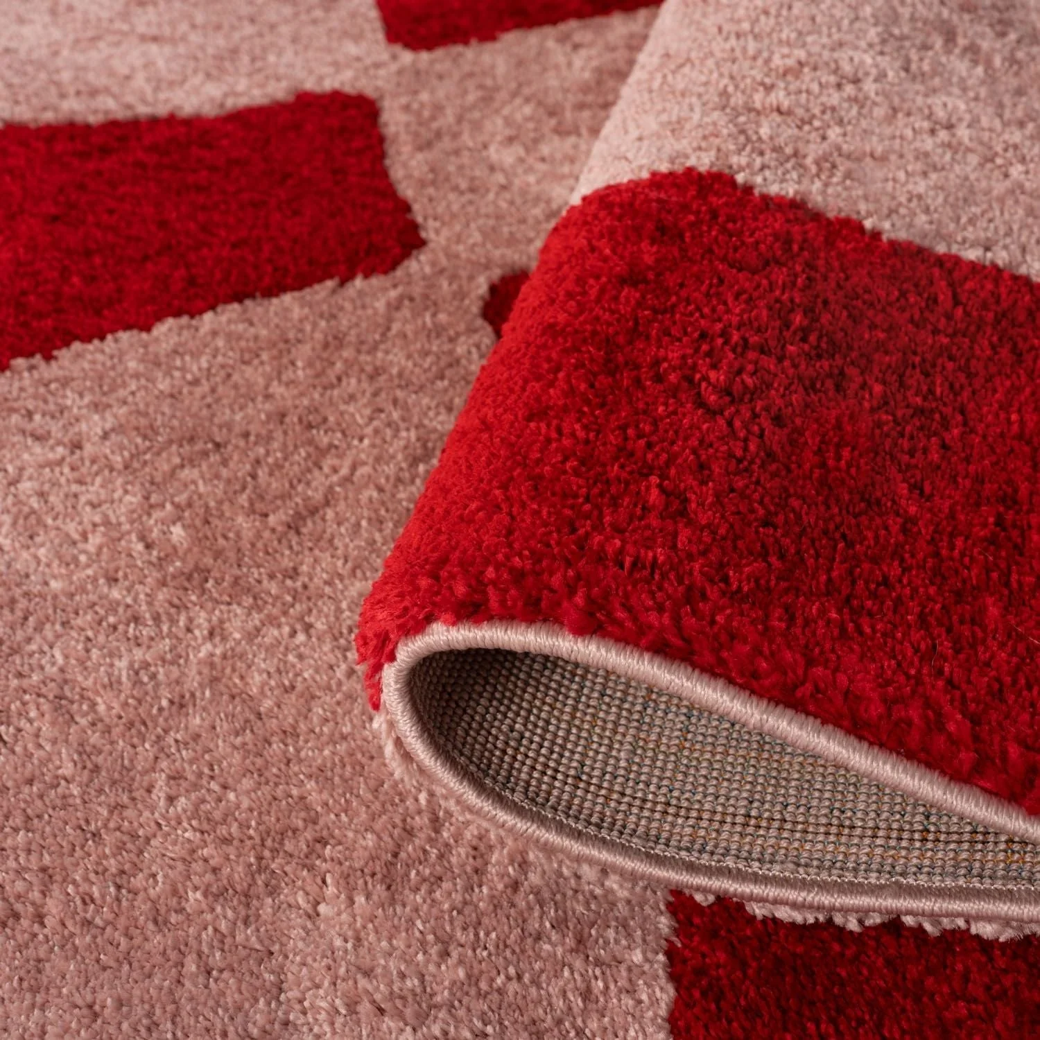 Joli Checkered Red & Pink Rug - Image 4