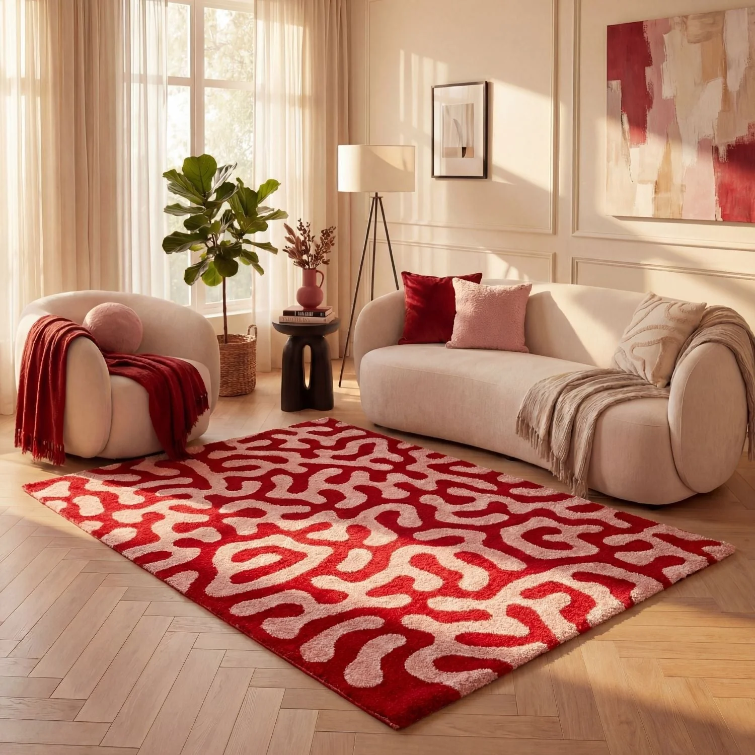 Joli Doodle Red & Pink Rug - Image 7