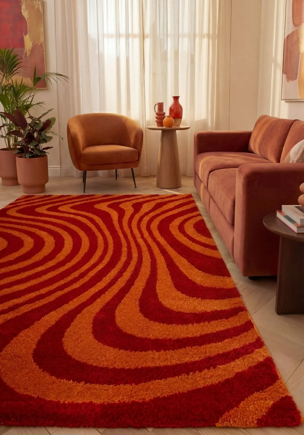 Joli Striped Red & Orange Rug - Image 2