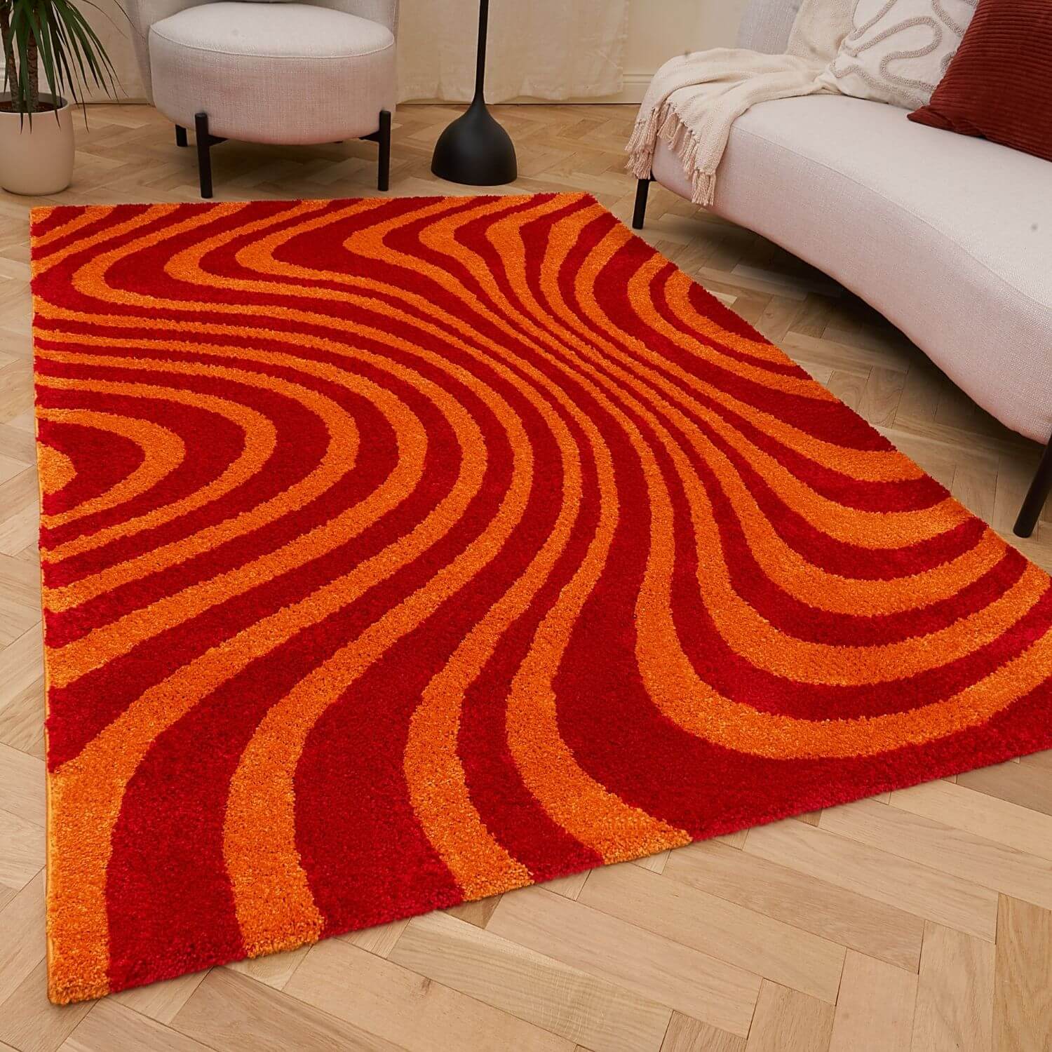 Joli Striped Red & Orange Rug - Image 8