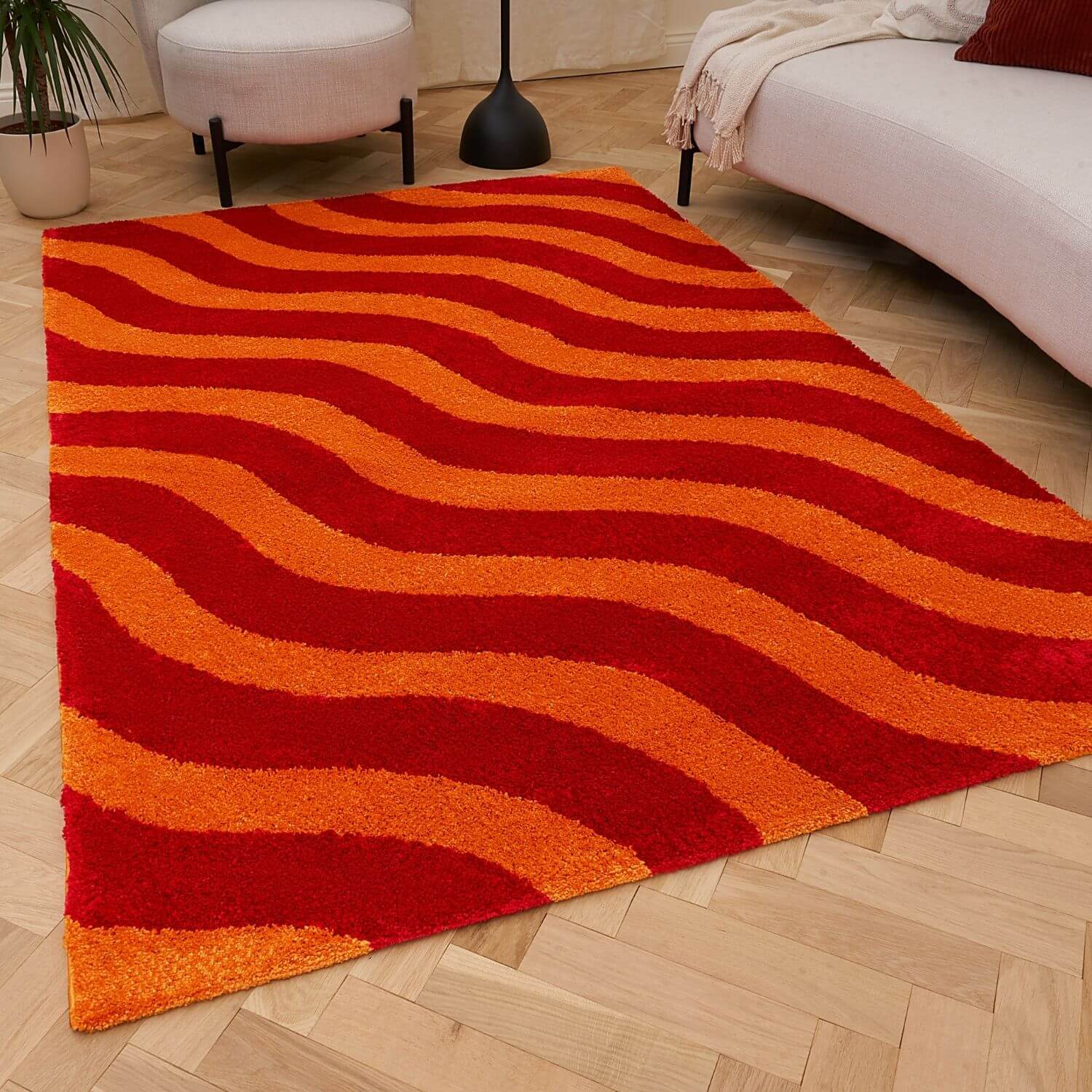 Joli Wave Red & Orange Rug - Image 8