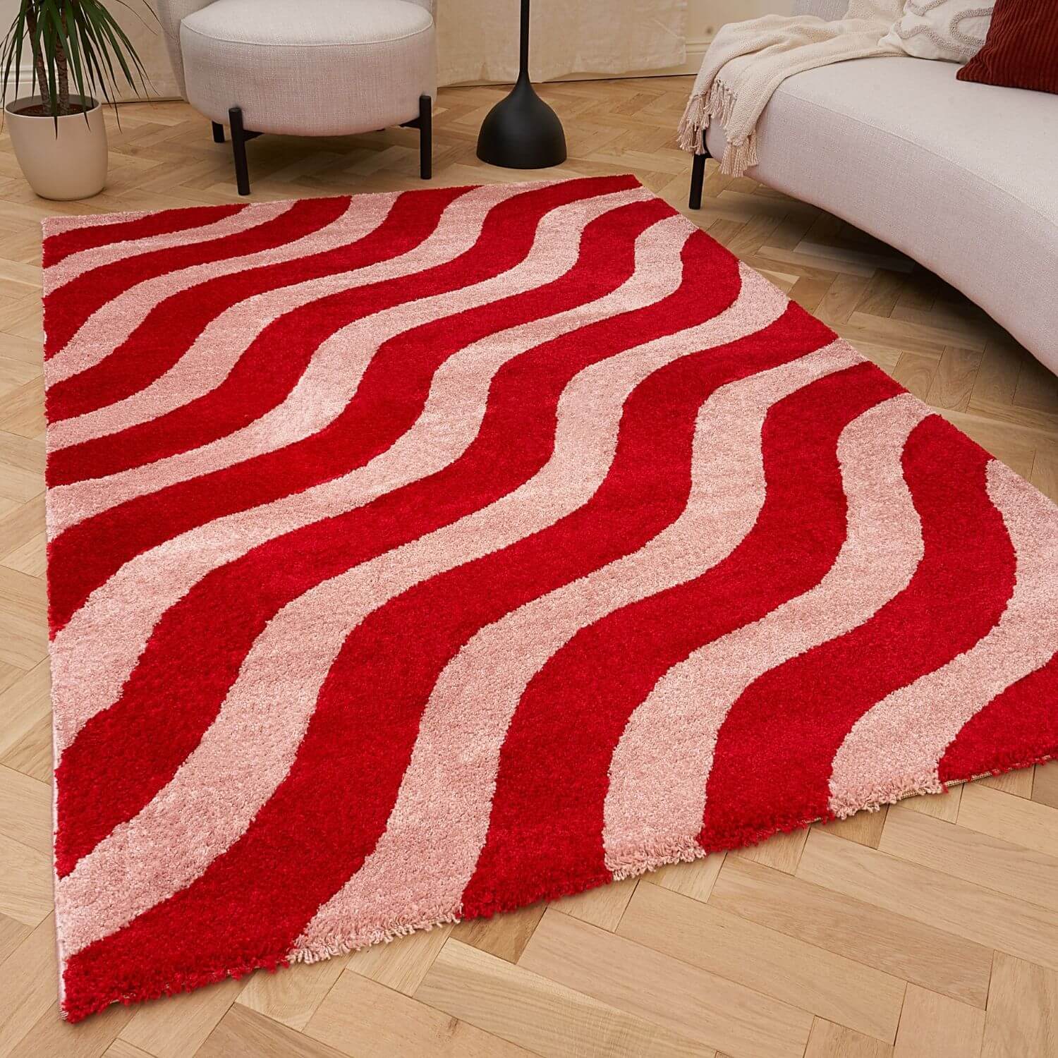 Joli Wave Red & Pink Rug - Image 8