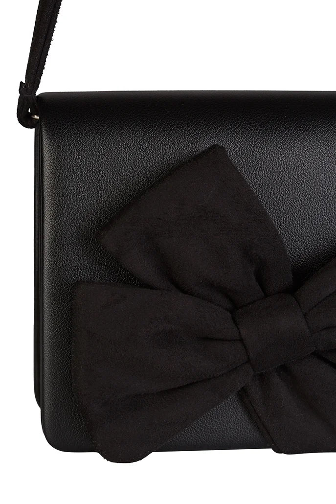 Jolie Bow Detail Crossbody Bag in Black - Image 2