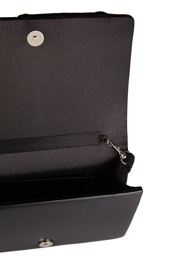Jolie Bow Detail Crossbody Bag in Black - Image 4