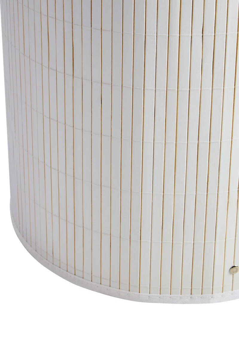 Kankyo Round White Bamboo Laundry Hamper - Image 6