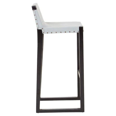 Kendari Grey Leather Bar Stool - Image 3
