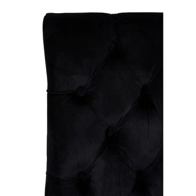 Kensington Townhouse Black Buttoned Dining Chair with Antique Legs - Image 6