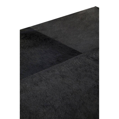 Black Hair-On-Hide Leather Coffee Table with Gold Metal Frame and Storage Drawer, Kensington Townhouse - Image 7