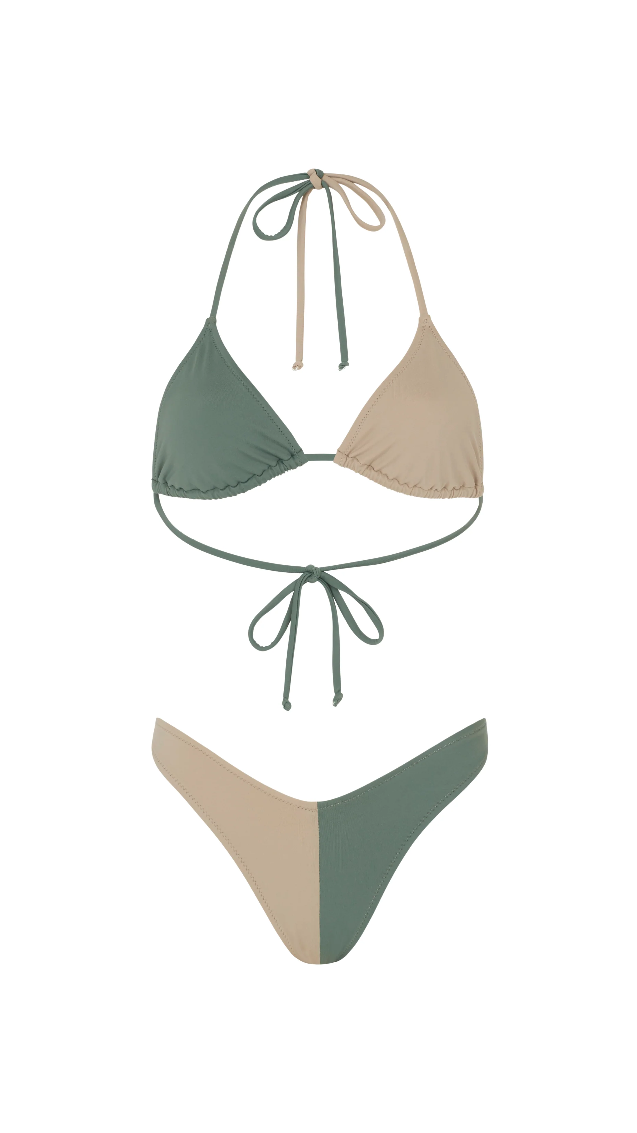 Khaki Colour Duo Bikini Top - Image 2