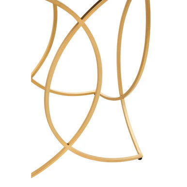 Black Marble Top Console Table with Curved Gold Finish Metal Frame, Kia - Image 7
