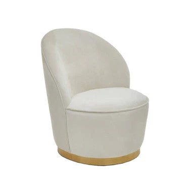 Kids Tamra Cream Velvet Gold Base Chair - Image 3